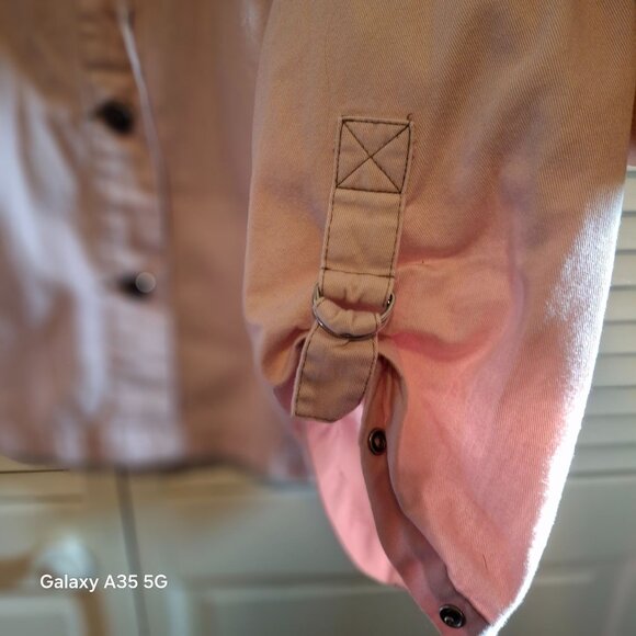 CJ Banks Pink Button-Up Jacket W/ Pockets & Tab Sleeves Womens Size XL - Picture 4 of 8